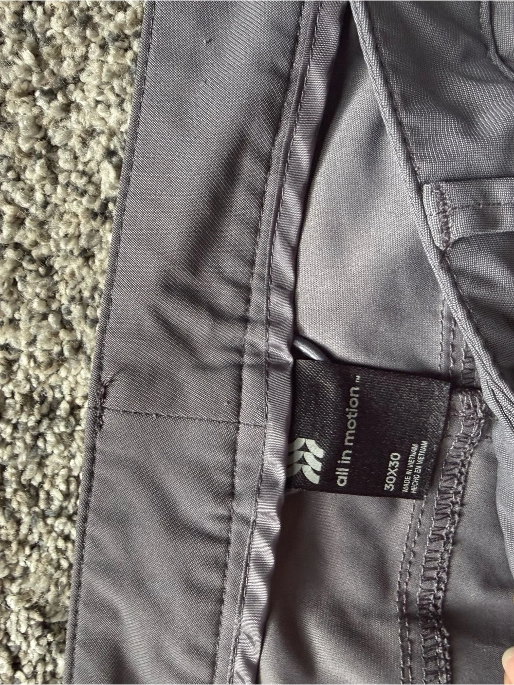 all in motion Men's Charcoal Slim Stretch Chinos